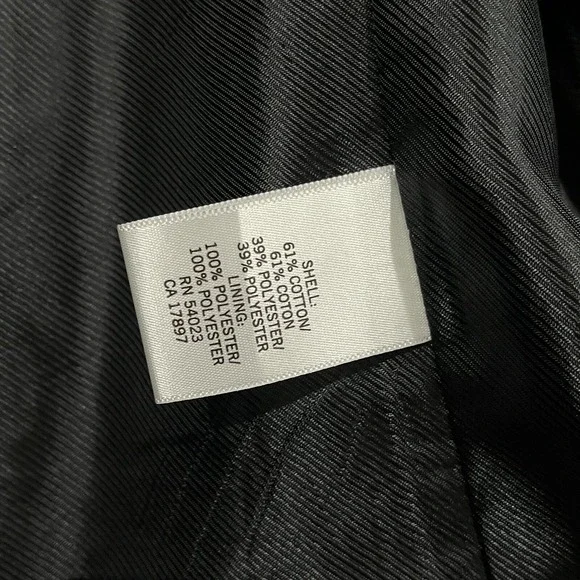 Banana Republic Trench Coat Jacket Men's Medium Black Rain Coat Career Preppy‎